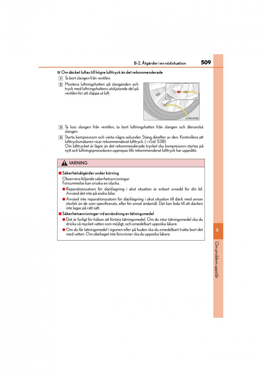 Lexus IS200t III 3 instruktionsbok / page 509