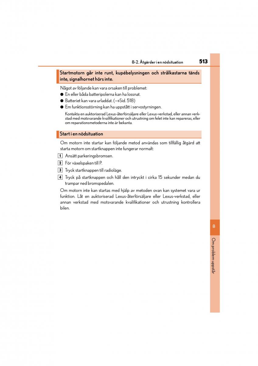 Lexus IS200t III 3 instruktionsbok / page 513