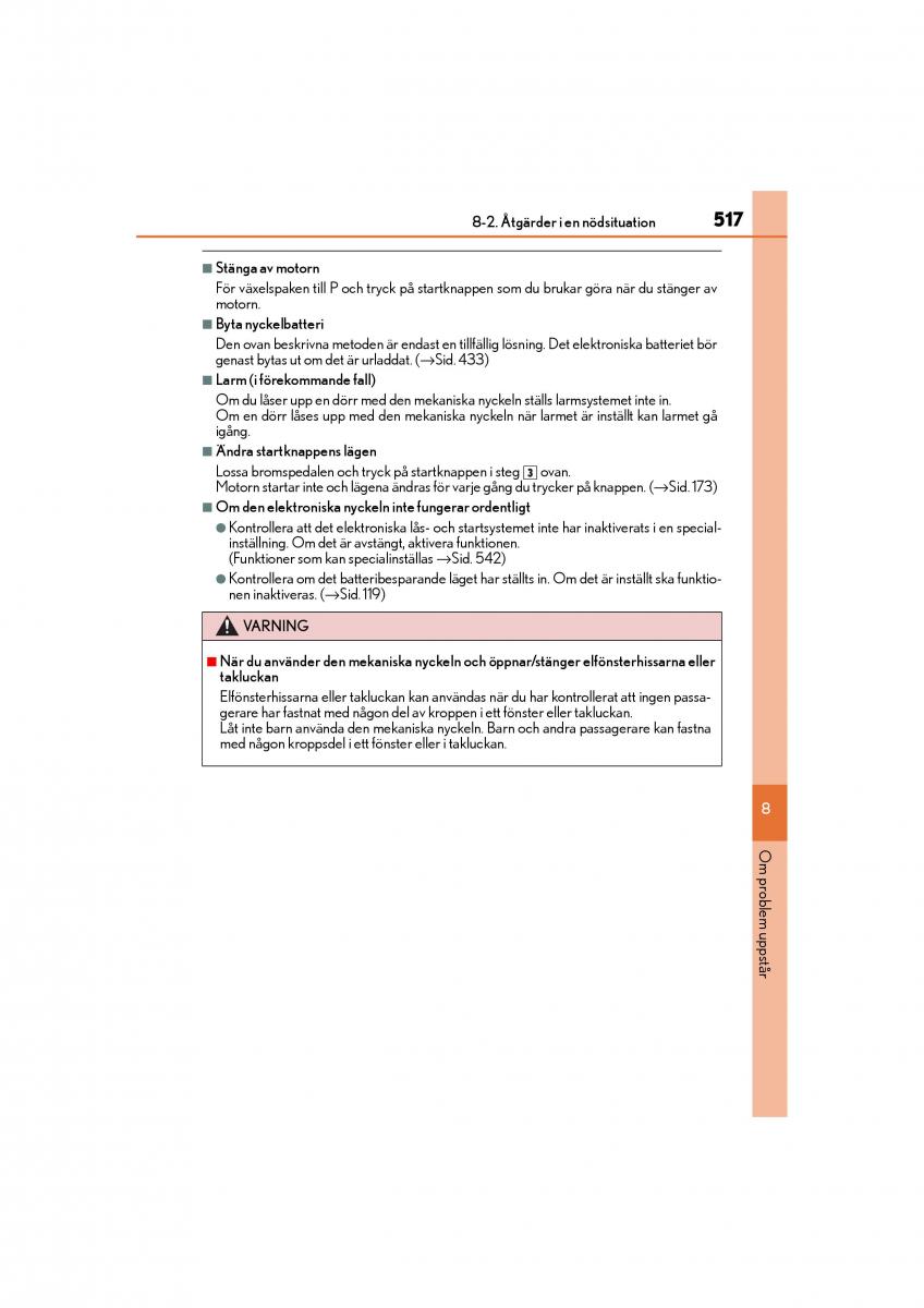 Lexus IS200t III 3 instruktionsbok / page 517