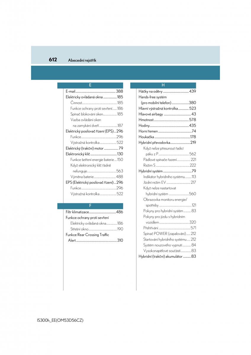 Lexus IS300h III 3 navod k obsludze / page 612