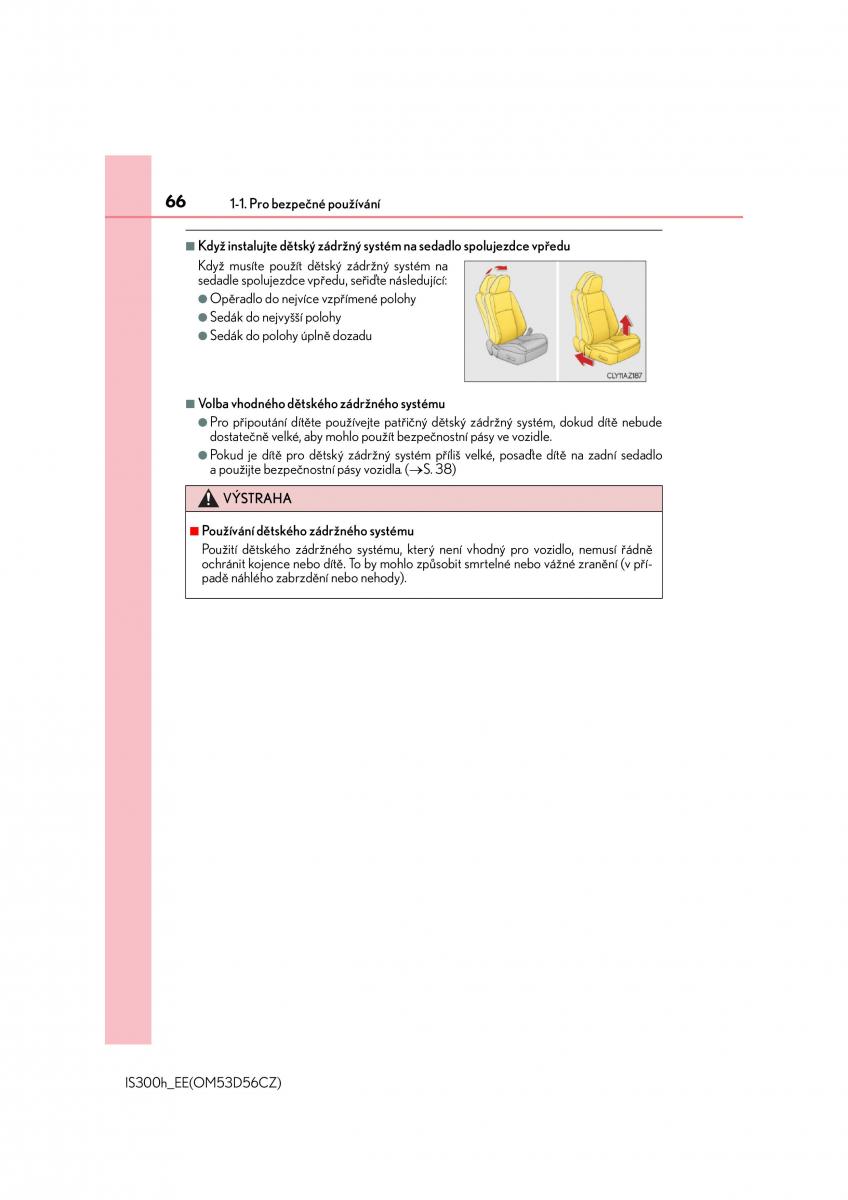 Lexus IS300h III 3 navod k obsludze / page 66