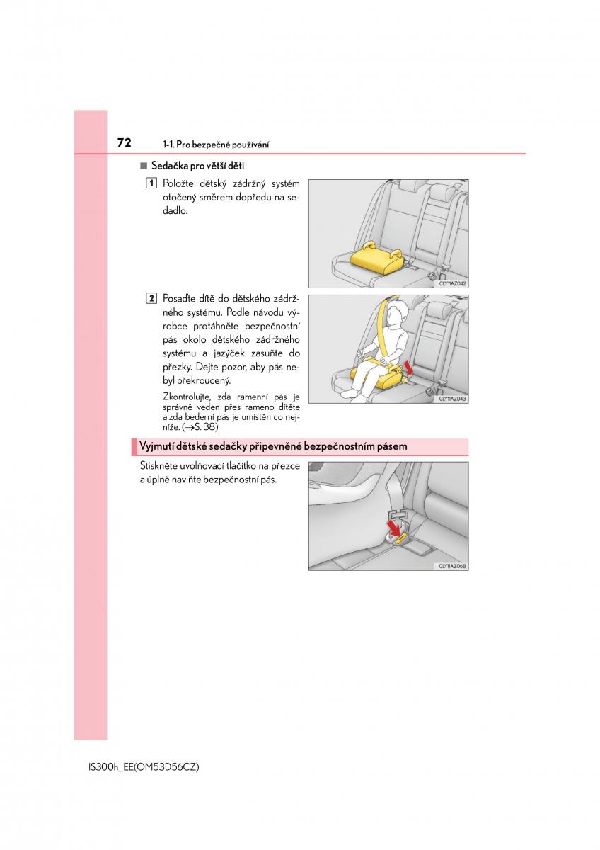 Lexus IS300h III 3 navod k obsludze / page 72