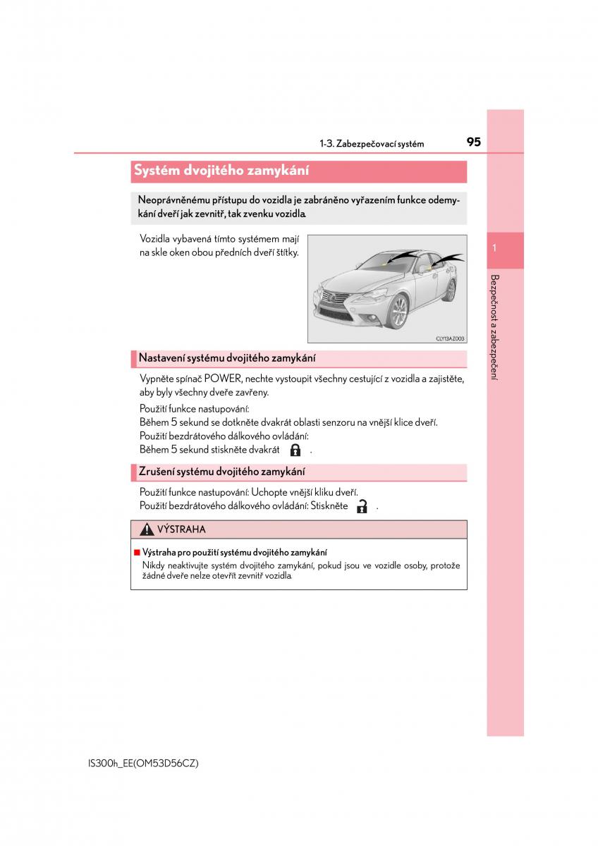 Lexus IS300h III 3 navod k obsludze / page 95