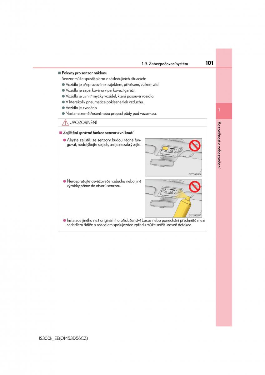 Lexus IS300h III 3 navod k obsludze / page 101