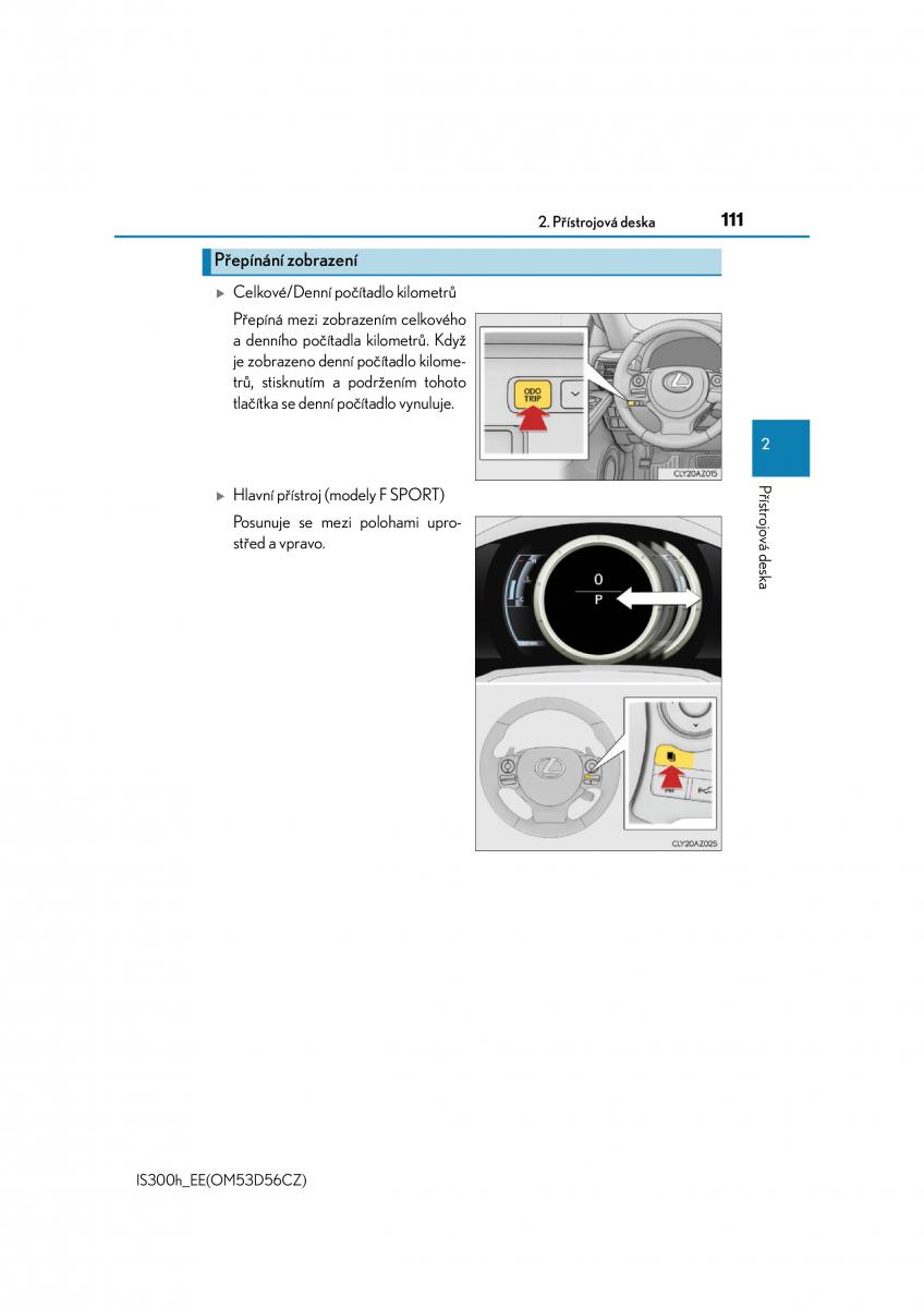 Lexus IS300h III 3 navod k obsludze / page 111