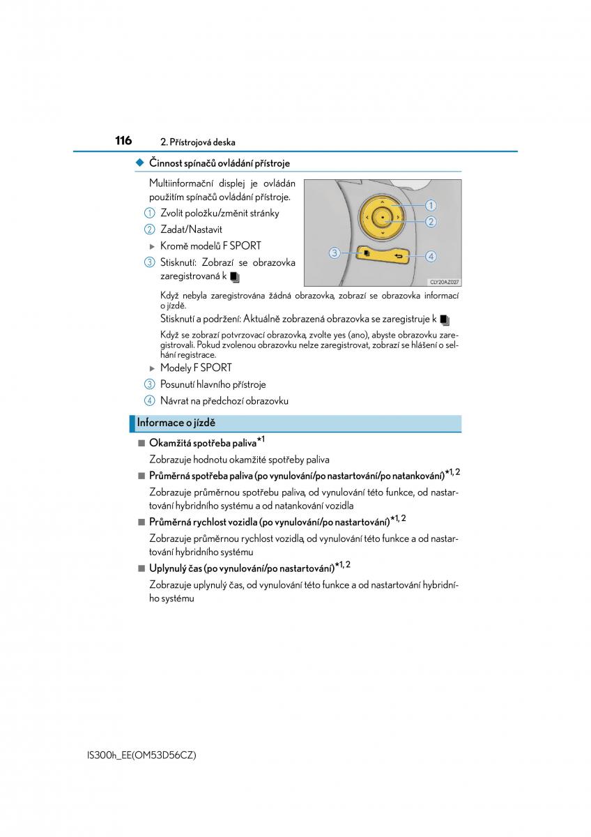 Lexus IS300h III 3 navod k obsludze / page 116