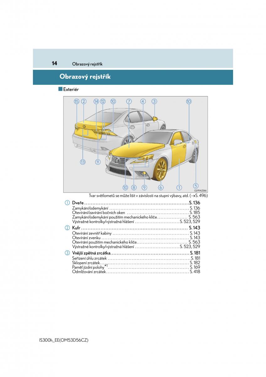 Lexus IS300h III 3 navod k obsludze / page 14