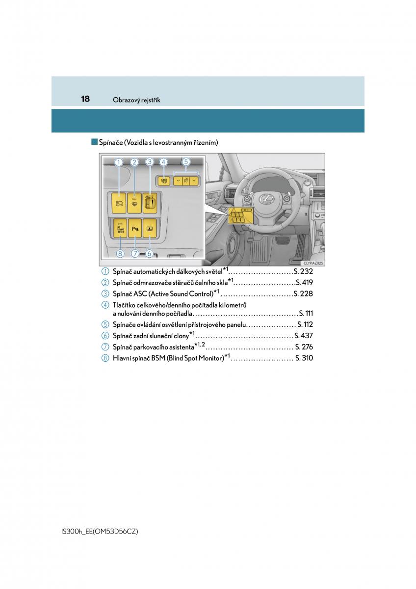 Lexus IS300h III 3 navod k obsludze / page 18