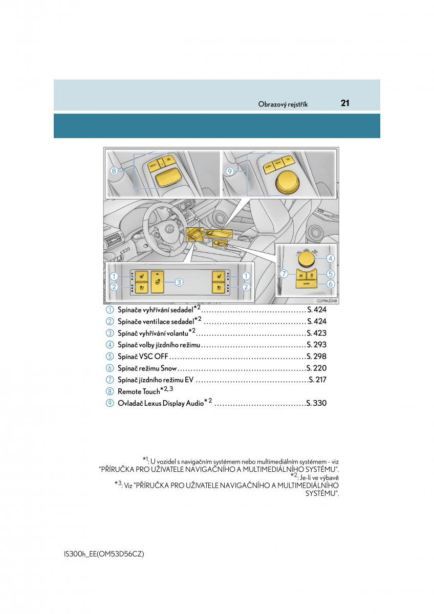 Lexus IS300h III 3 navod k obsludze / page 21