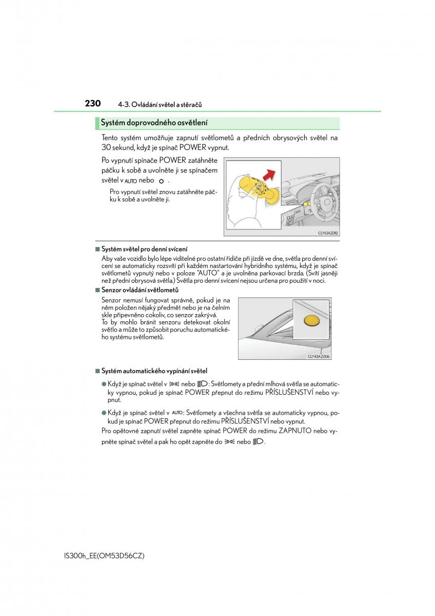 Lexus IS300h III 3 navod k obsludze / page 230