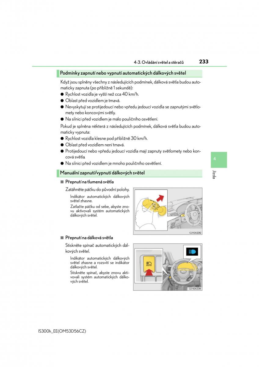 Lexus IS300h III 3 navod k obsludze / page 233