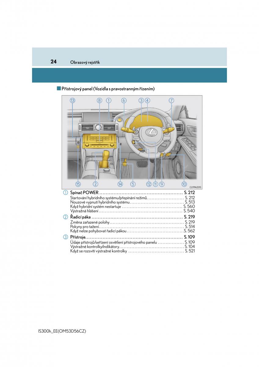 Lexus IS300h III 3 navod k obsludze / page 24