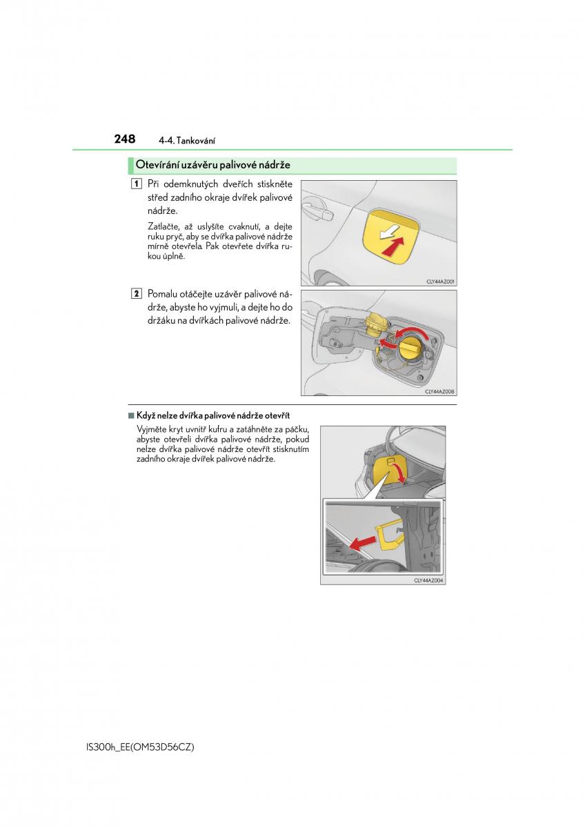 Lexus IS300h III 3 navod k obsludze / page 248