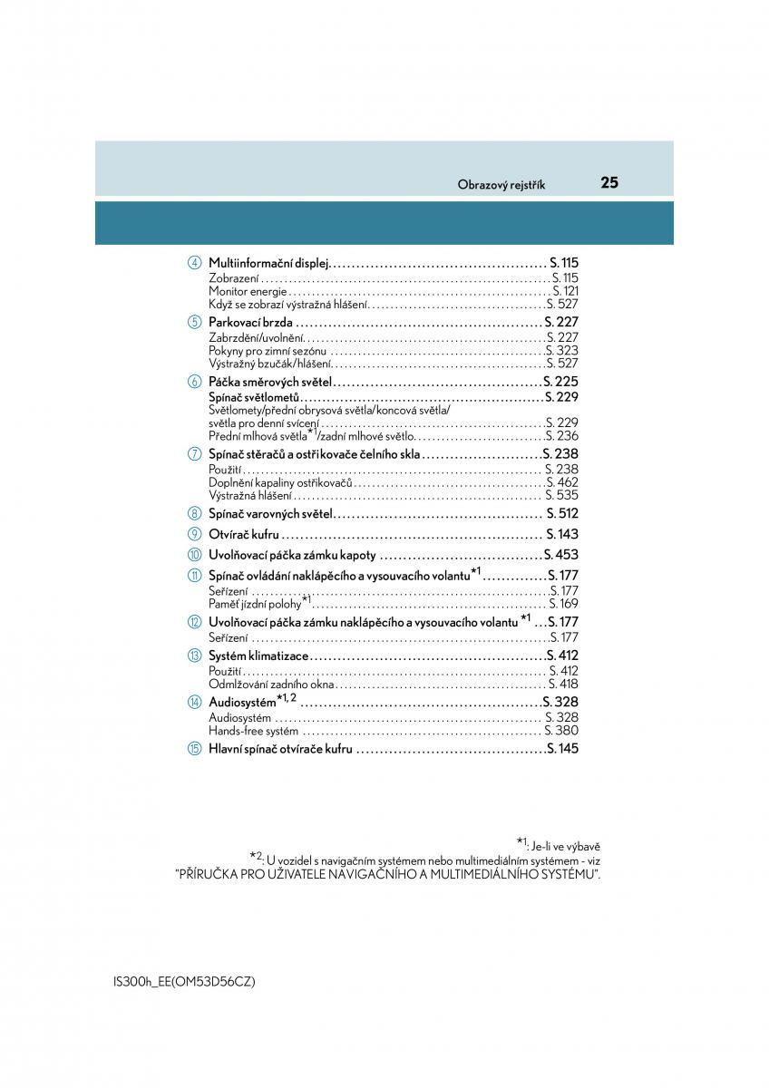 Lexus IS300h III 3 navod k obsludze / page 25