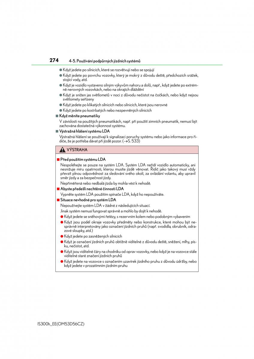 Lexus IS300h III 3 navod k obsludze / page 274