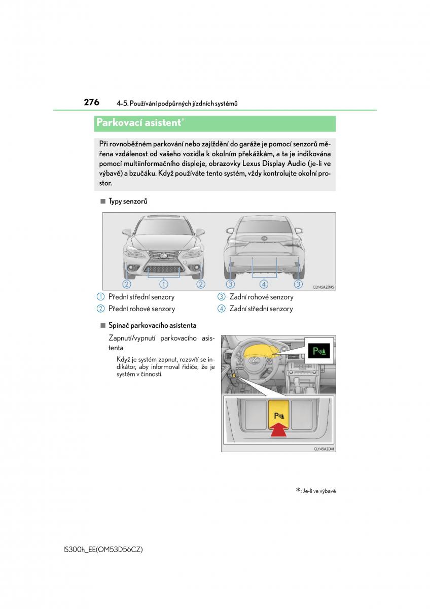 Lexus IS300h III 3 navod k obsludze / page 276