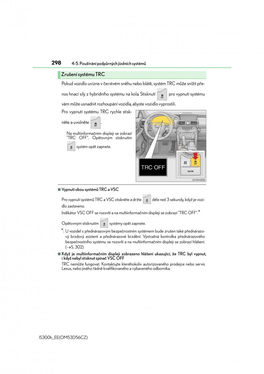 Lexus IS300h III 3 navod k obsludze / page 298