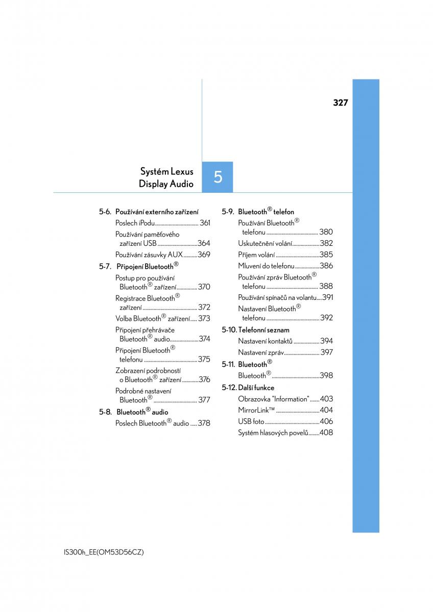 Lexus IS300h III 3 navod k obsludze / page 327