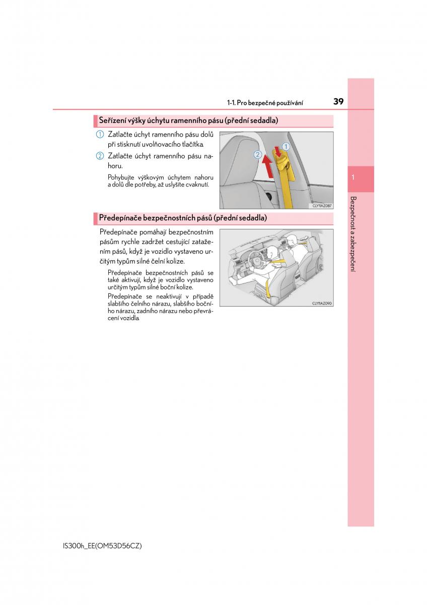 Lexus IS300h III 3 navod k obsludze / page 39