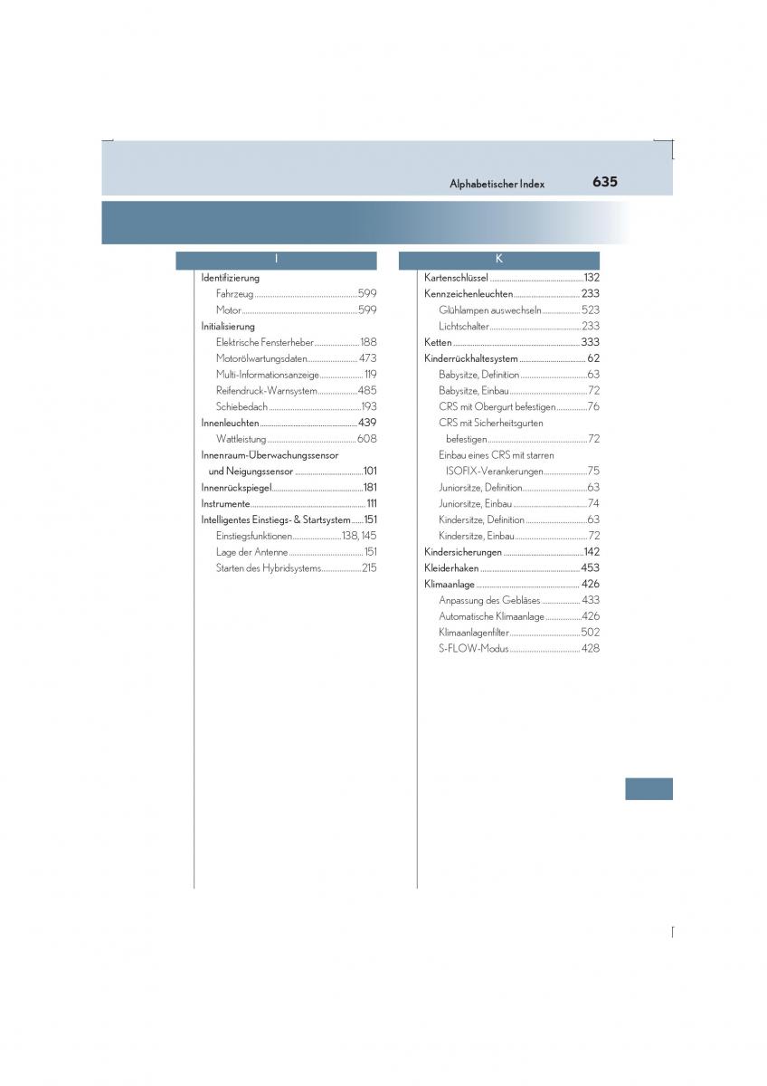 Lexus IS300h III 3 Handbuch / page 635