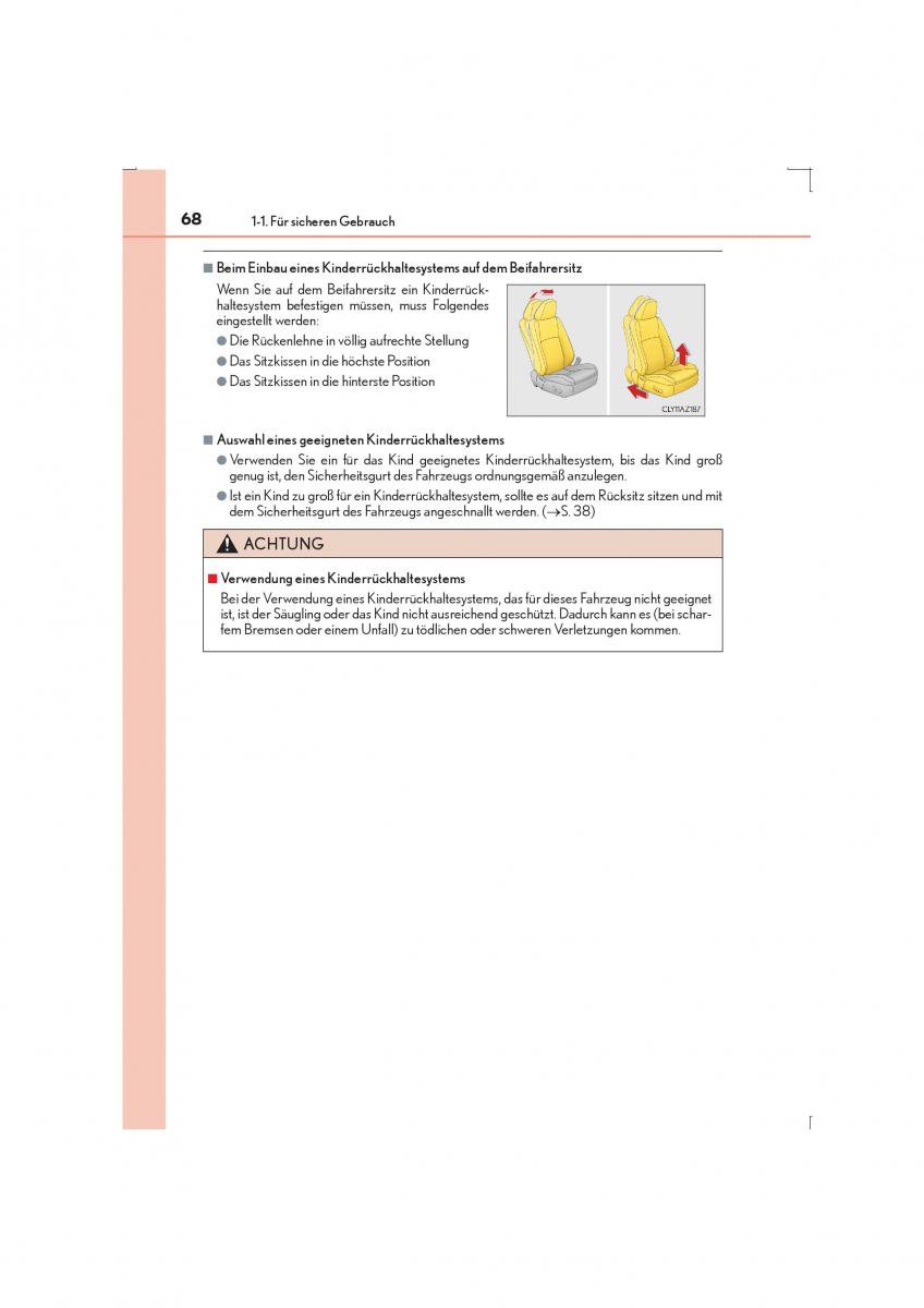 Lexus IS300h III 3 Handbuch / page 68