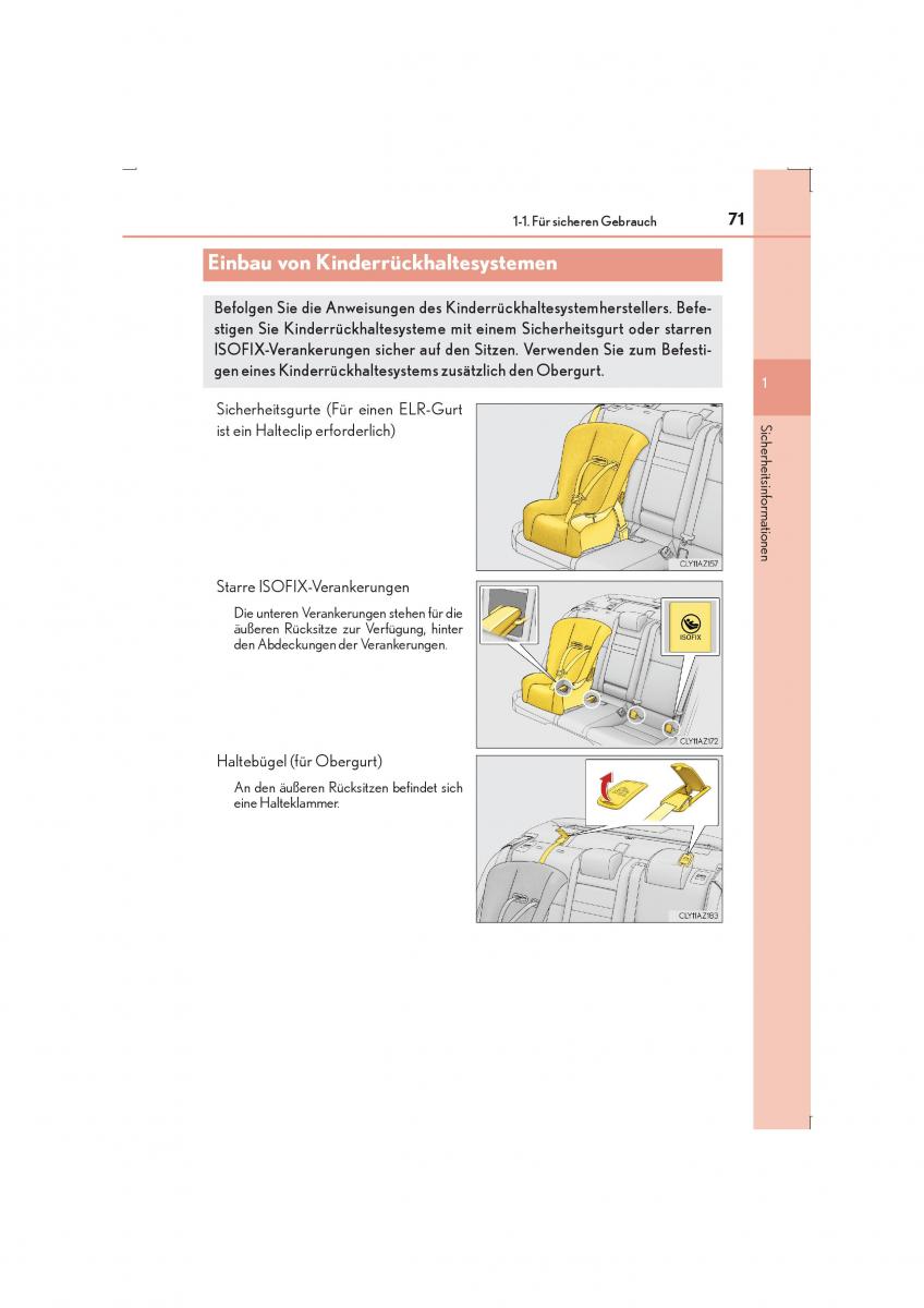 Lexus IS300h III 3 Handbuch / page 71