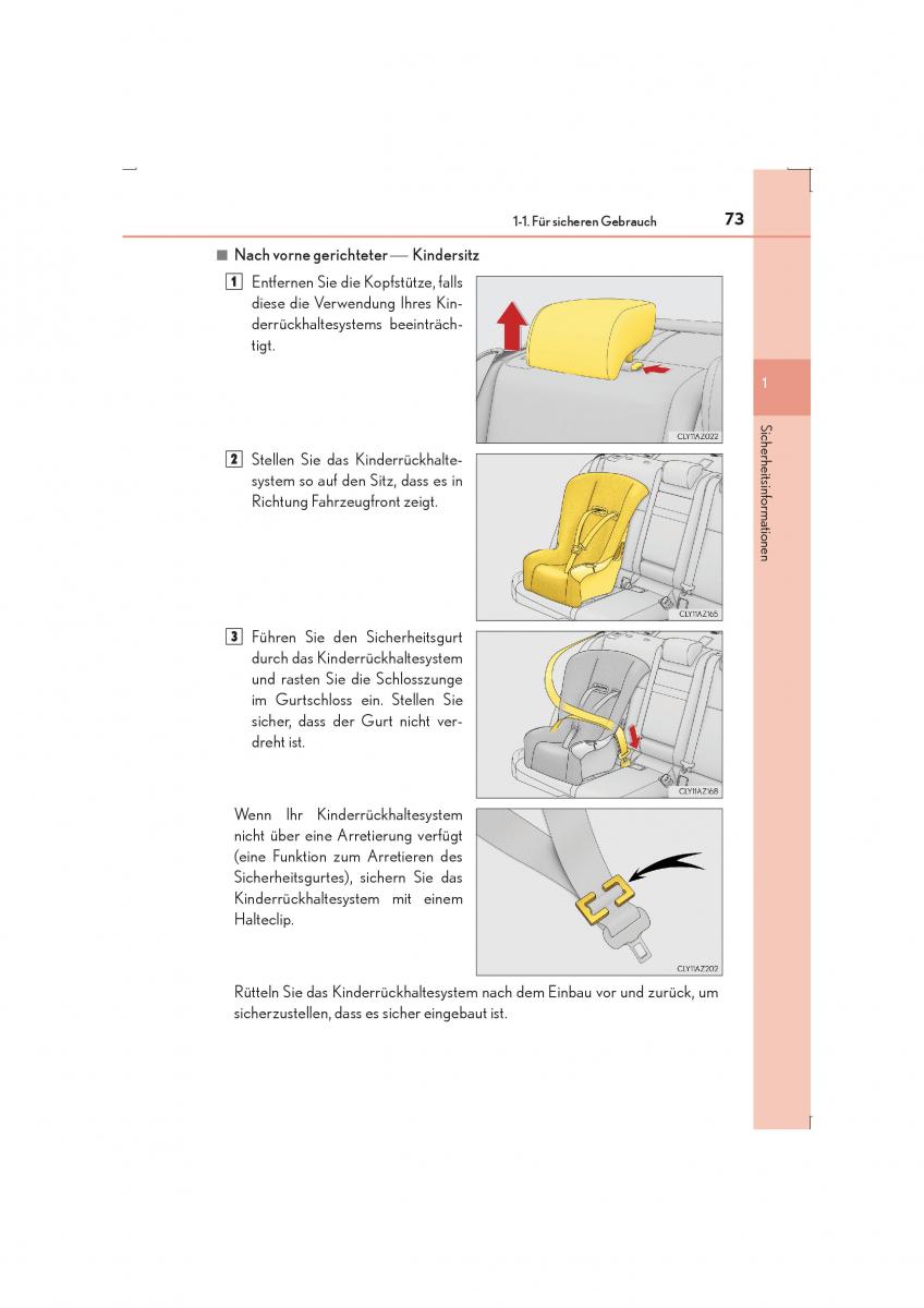 Lexus IS300h III 3 Handbuch / page 73