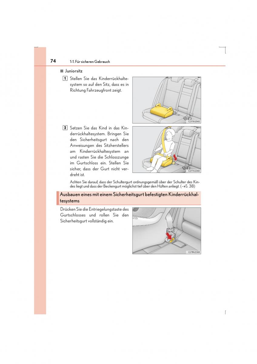 Lexus IS300h III 3 Handbuch / page 74