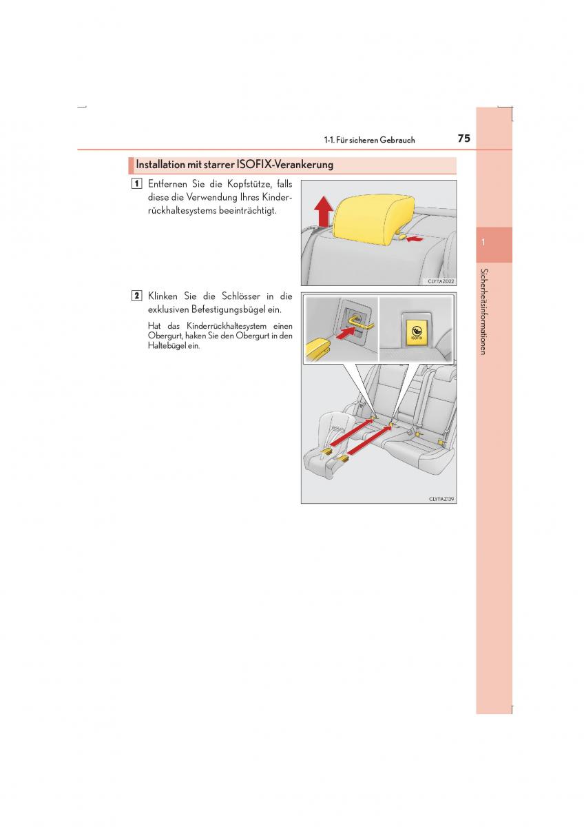 Lexus IS300h III 3 Handbuch / page 75