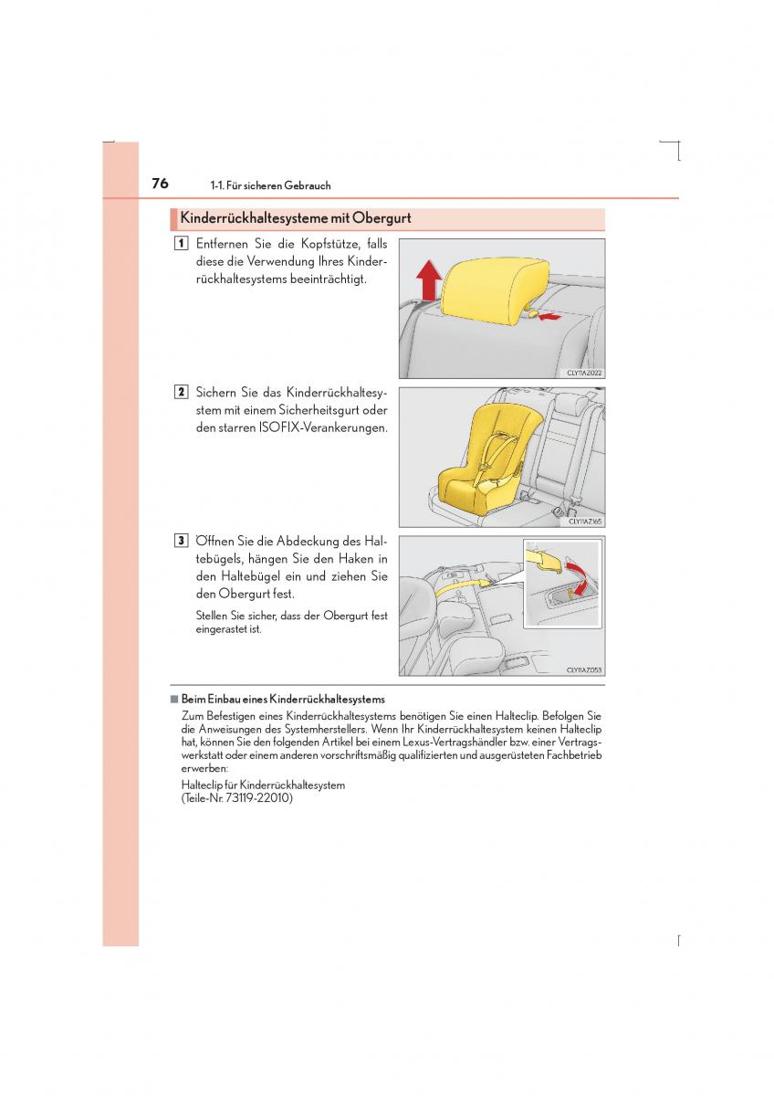 Lexus IS300h III 3 Handbuch / page 76