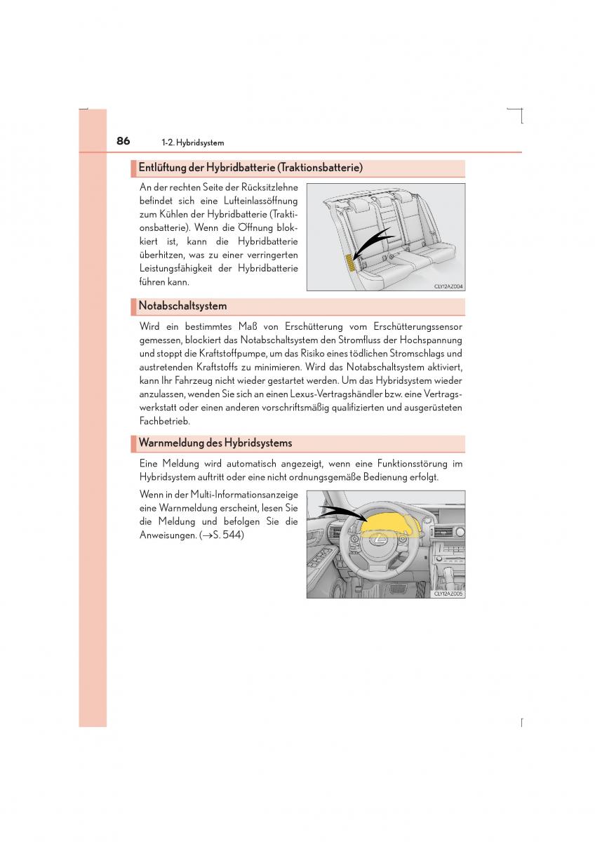 Lexus IS300h III 3 Handbuch / page 86