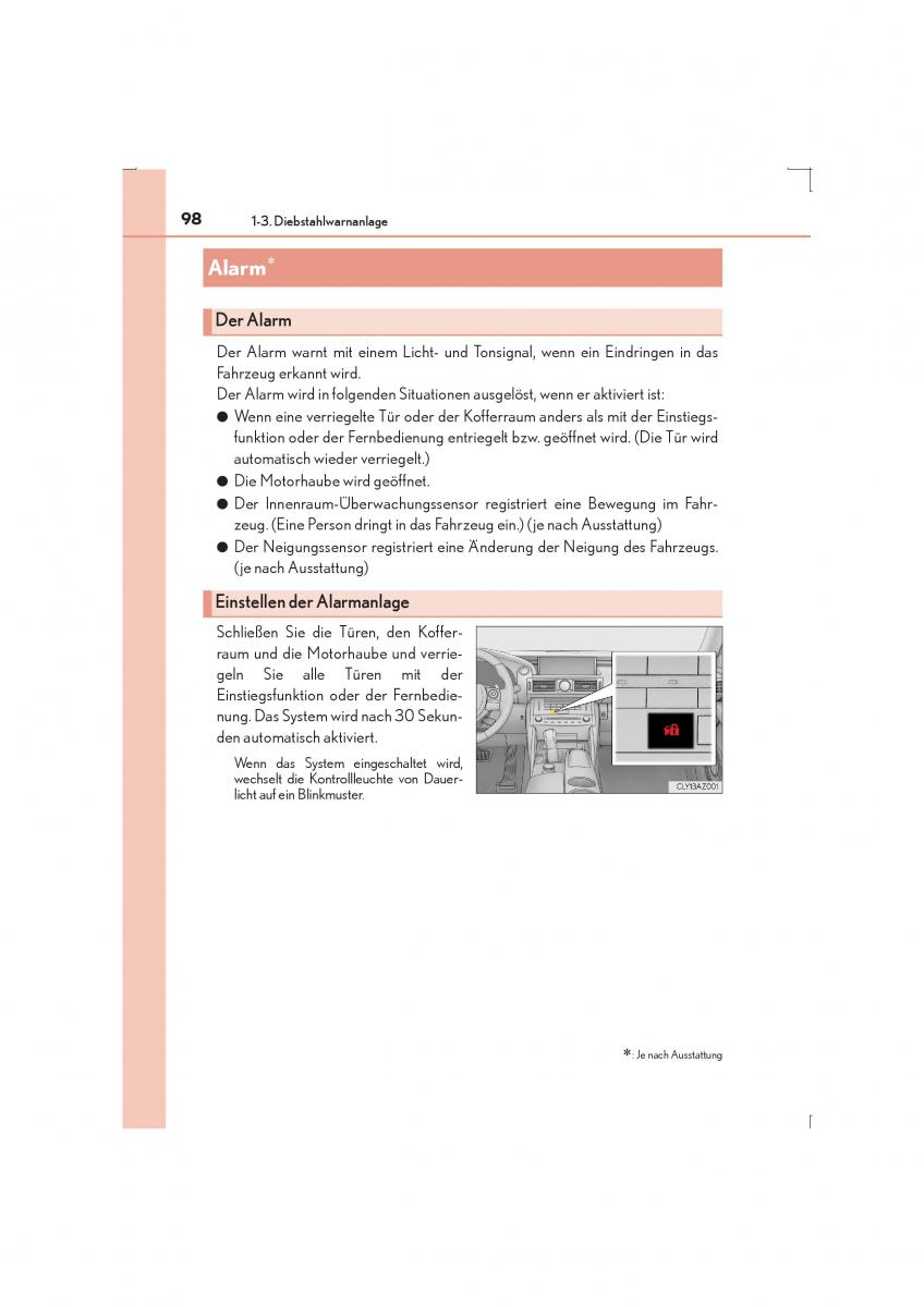 Lexus IS300h III 3 Handbuch / page 98