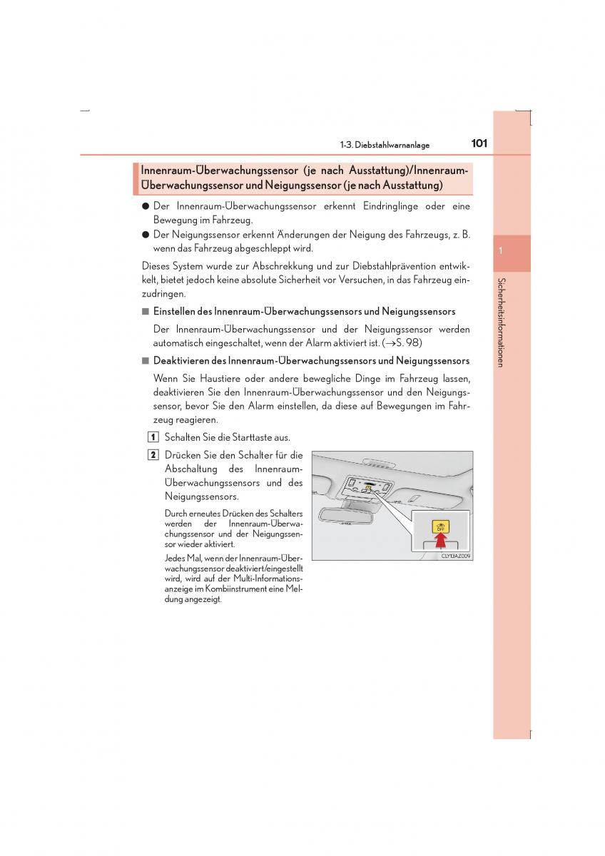 Lexus IS300h III 3 Handbuch / page 101