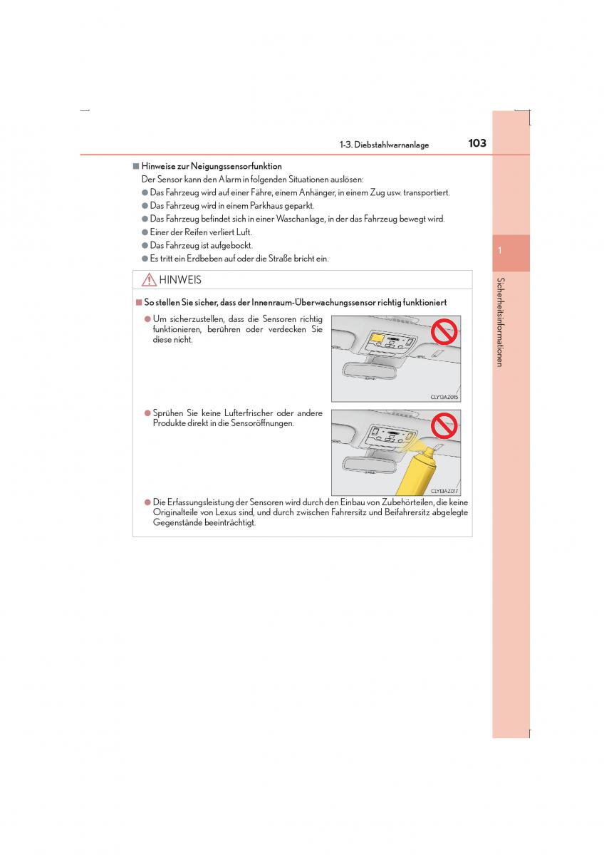 Lexus IS300h III 3 Handbuch / page 103