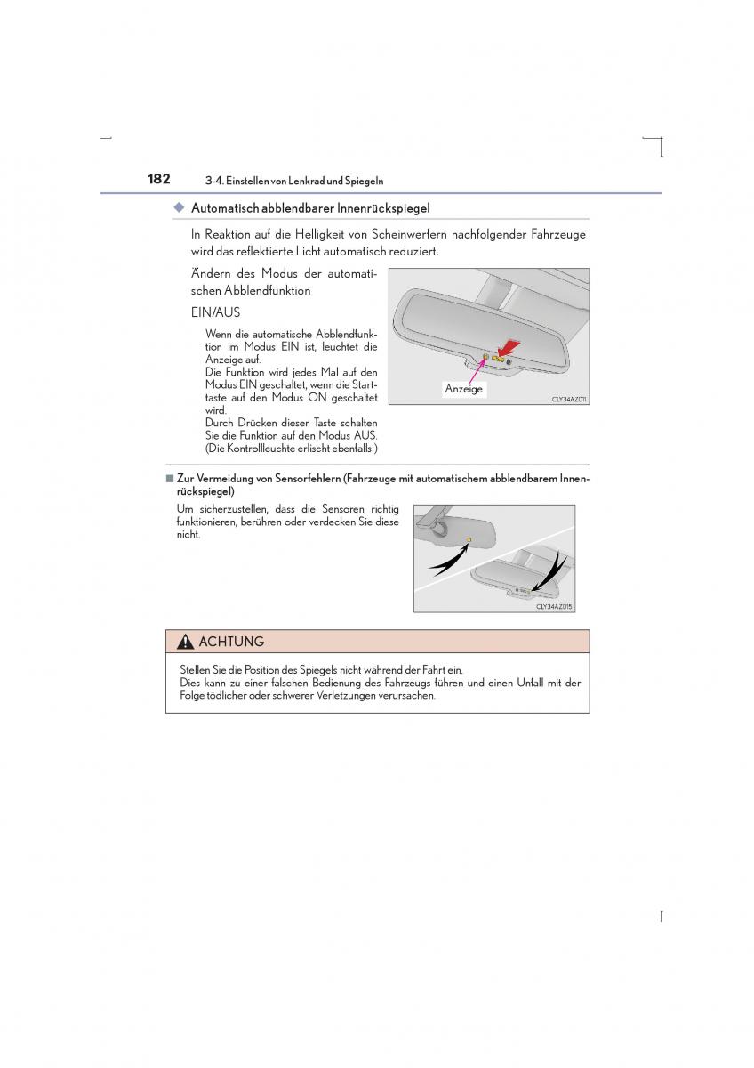 Lexus IS300h III 3 Handbuch / page 182