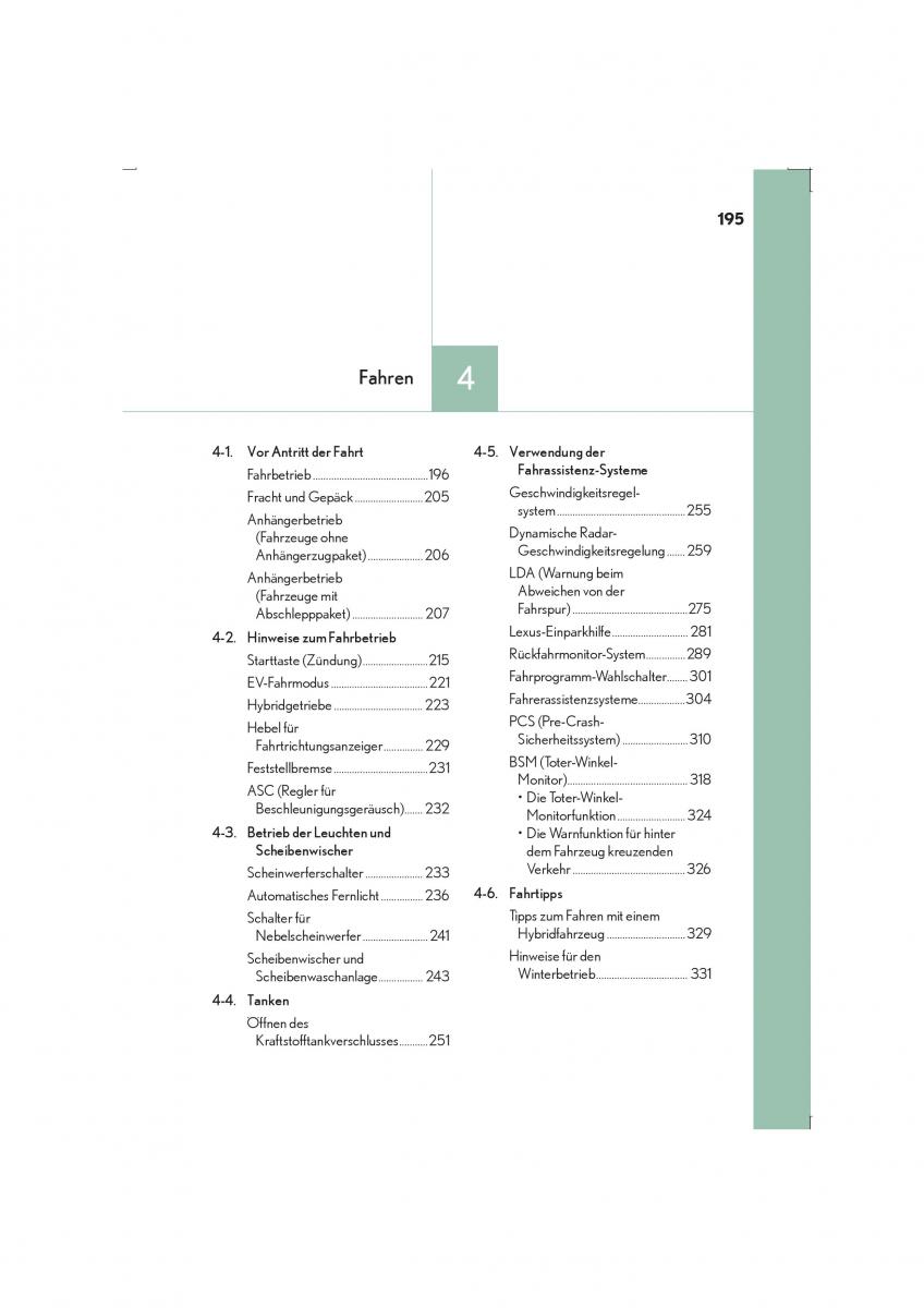 Lexus IS300h III 3 Handbuch / page 195