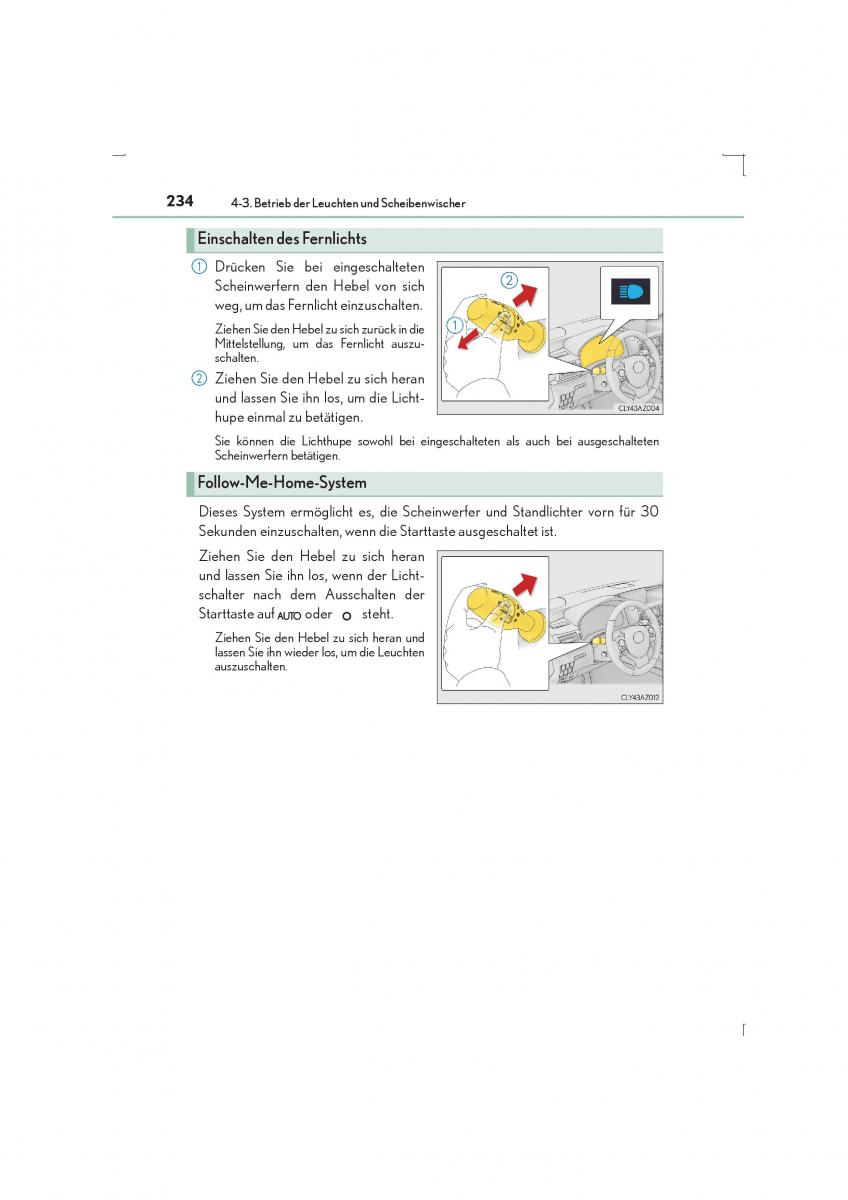 Lexus IS300h III 3 Handbuch / page 234