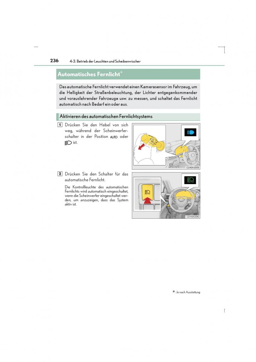 Lexus IS300h III 3 Handbuch / page 236