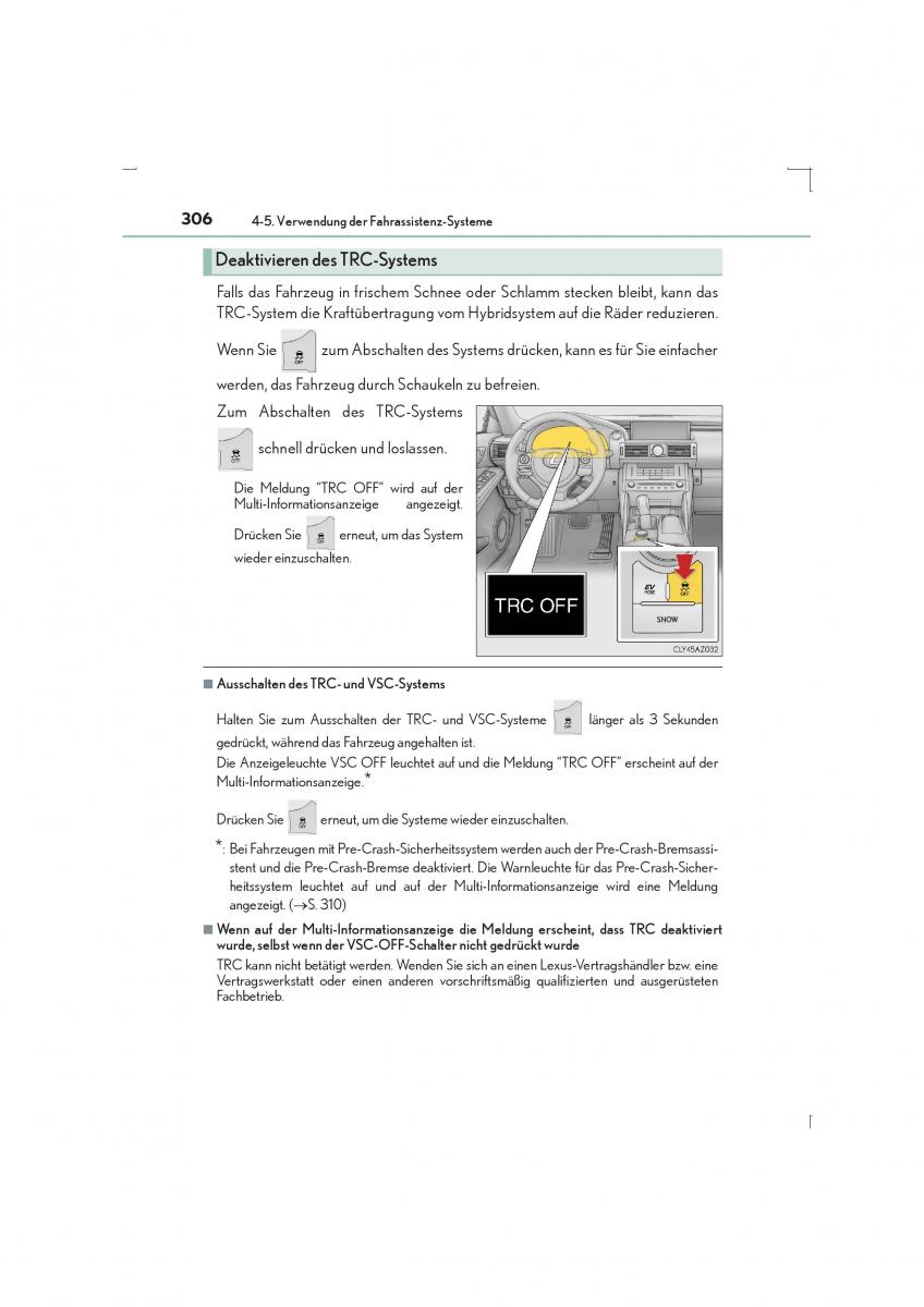 Lexus IS300h III 3 Handbuch / page 306