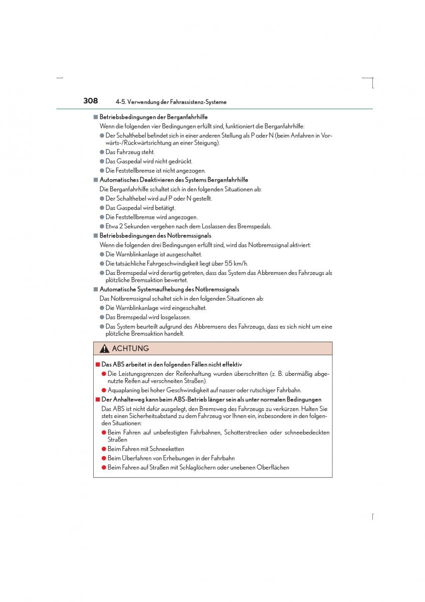 Lexus IS300h III 3 Handbuch / page 308