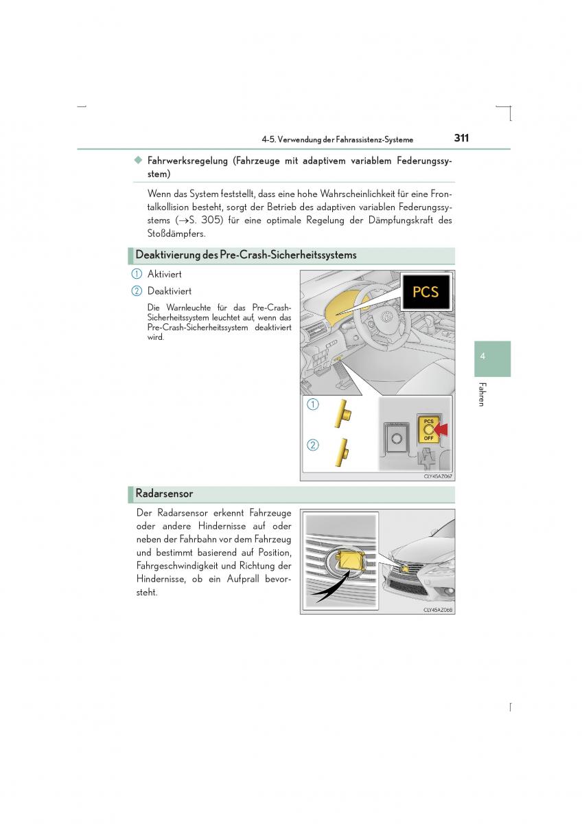 Lexus IS300h III 3 Handbuch / page 311