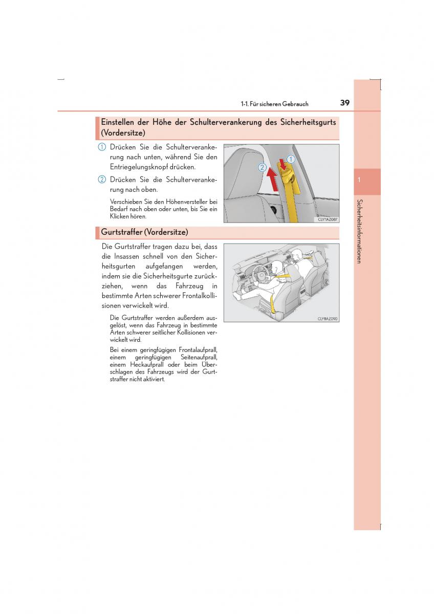 Lexus IS300h III 3 Handbuch / page 39