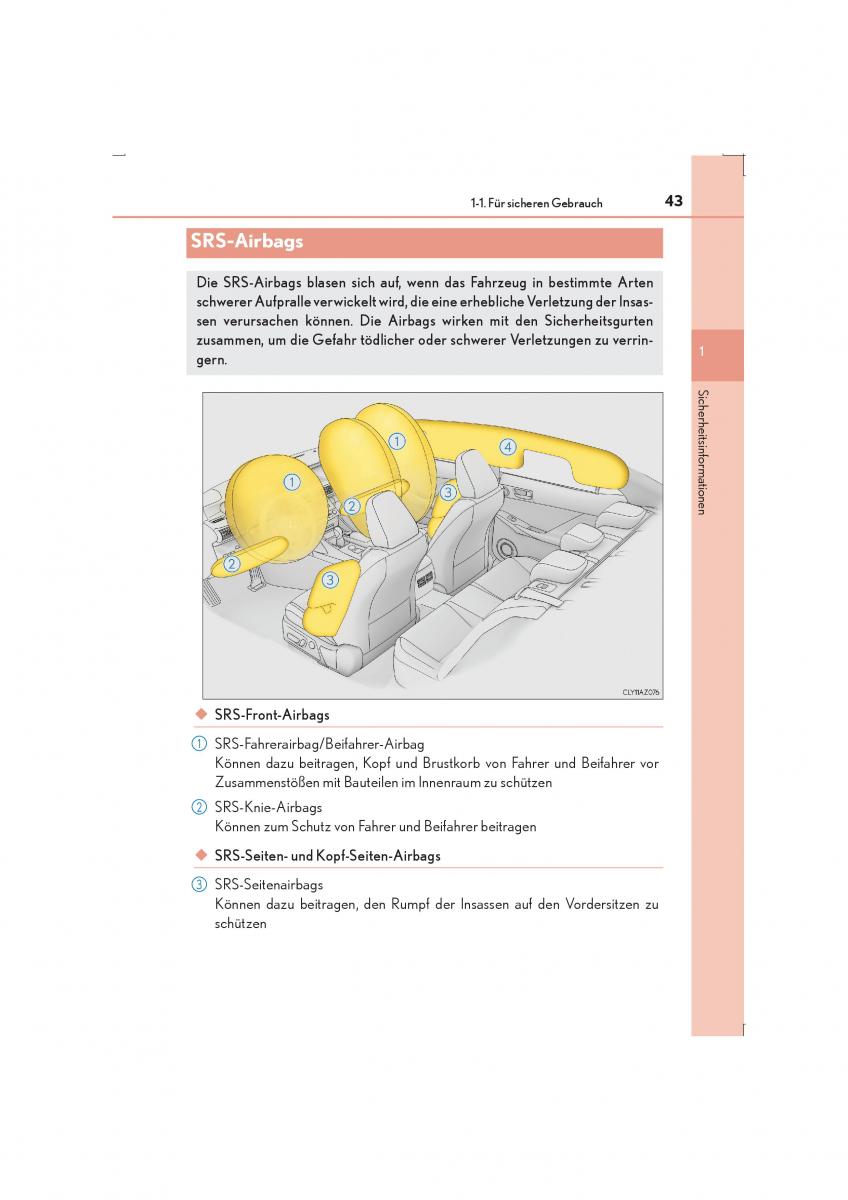 Lexus IS300h III 3 Handbuch / page 43