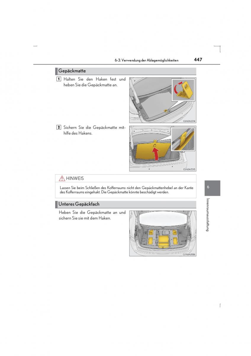 Lexus IS300h III 3 Handbuch / page 447