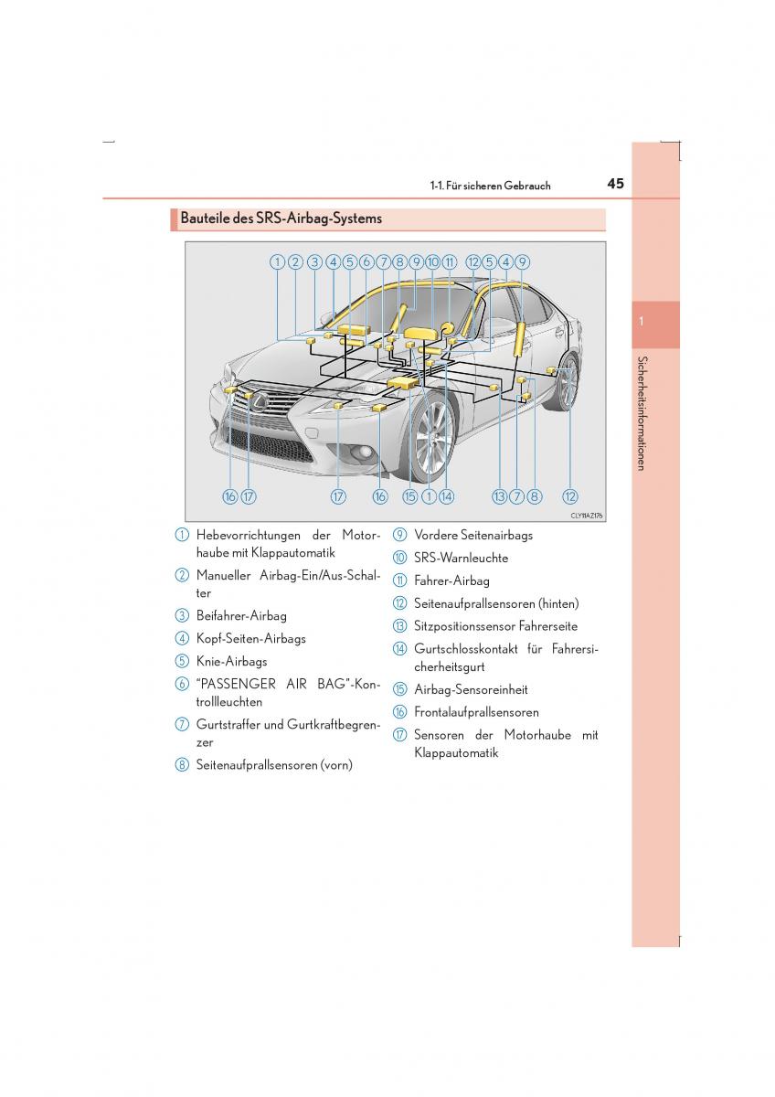 Lexus IS300h III 3 Handbuch / page 45