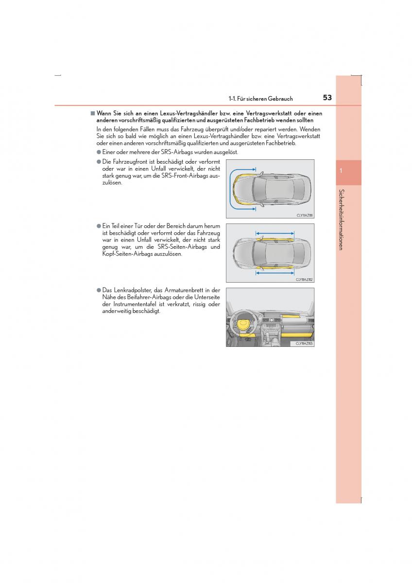 Lexus IS300h III 3 Handbuch / page 53