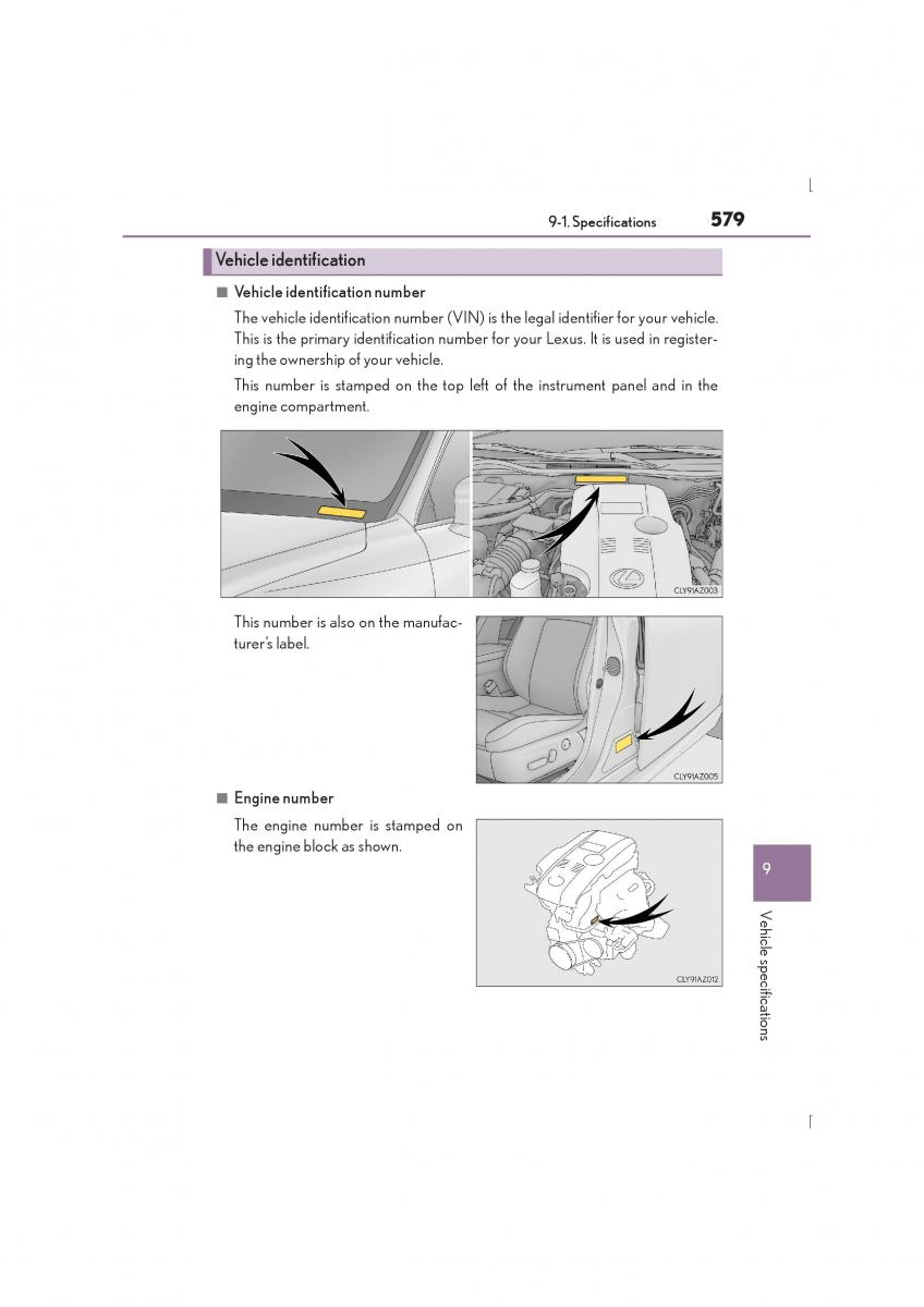 Lexus IS300h III 3 owners manual / page 579