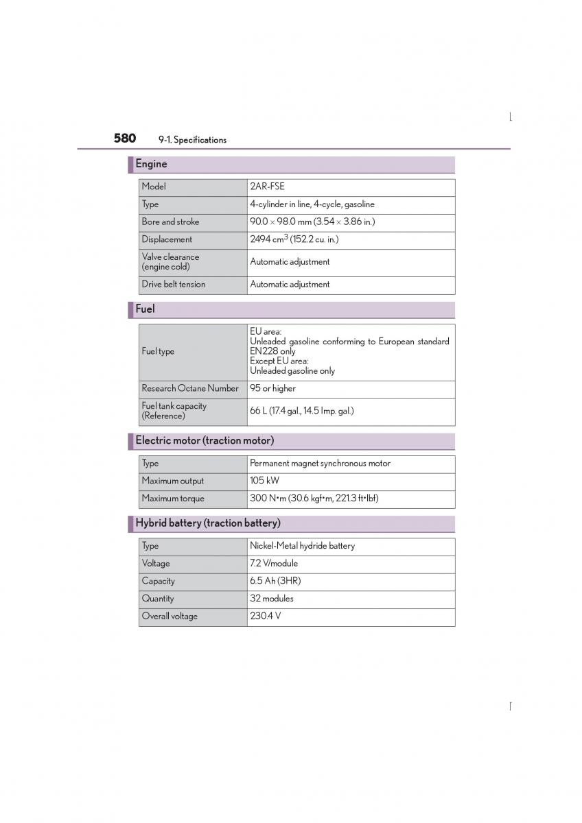 Lexus IS300h III 3 owners manual / page 580