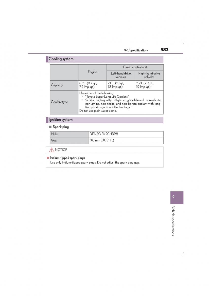 Lexus IS300h III 3 owners manual / page 583