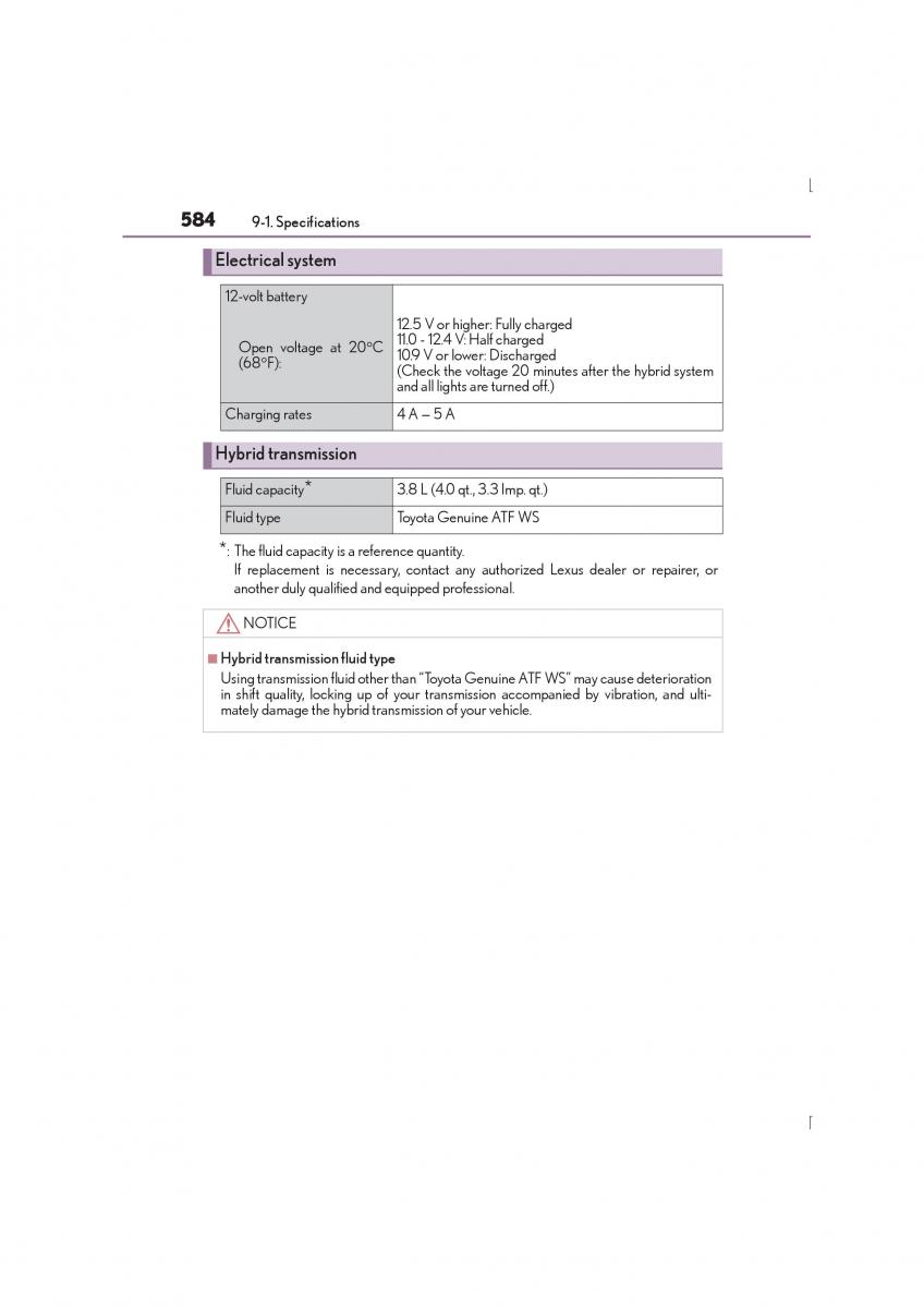 Lexus IS300h III 3 owners manual / page 584